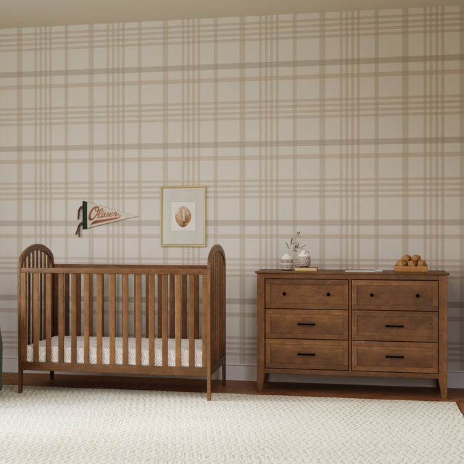M23901L,DaVinci,Beau 3-in-1 Convertible Crib in Walnut