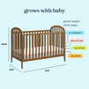M23901L,DaVinci,Beau 3-in-1 Convertible Crib in Walnut