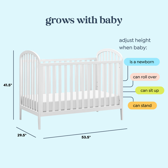M23901W,DaVinci,Beau 3-in-1 Convertible Crib in White