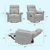 M24386FTG,DaVinci,Suzy Flex Swivel Recliner w/ Adj. Arms & Headrest in Frost Grey