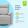 M24387FTG,DaVinci,Suzy Swivel Recliner in Frost Grey