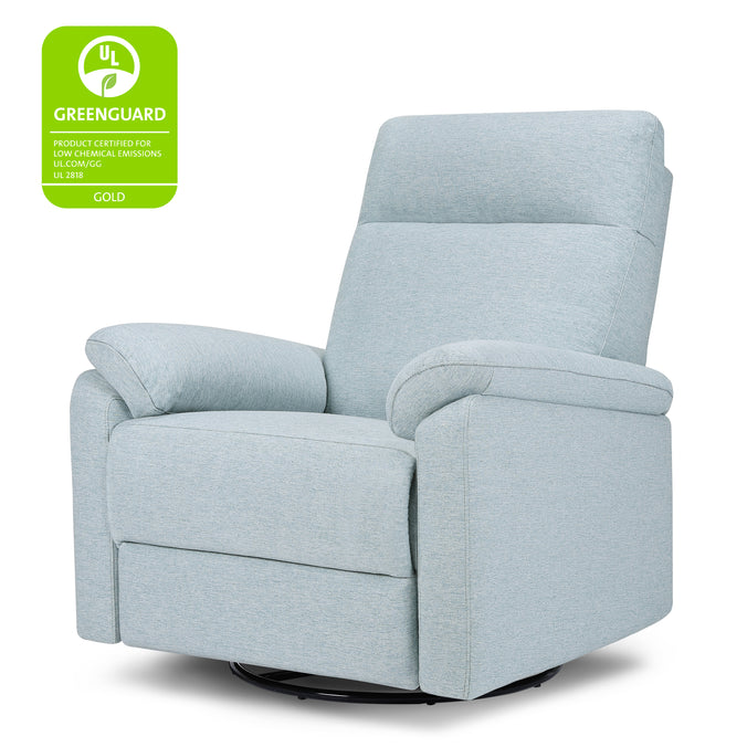 M24387HBL,DaVinci,Suzy Swivel Recliner in Heathered Blue