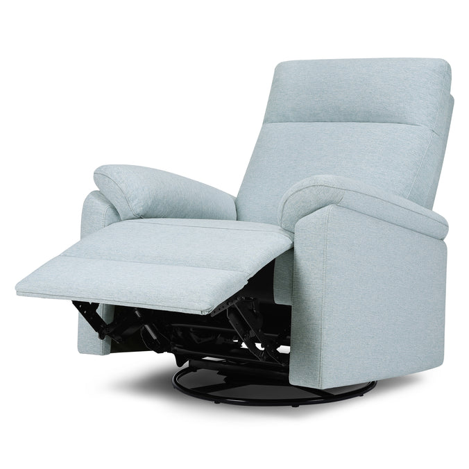 M24387HBL,DaVinci,Suzy Swivel Recliner in Heathered Blue