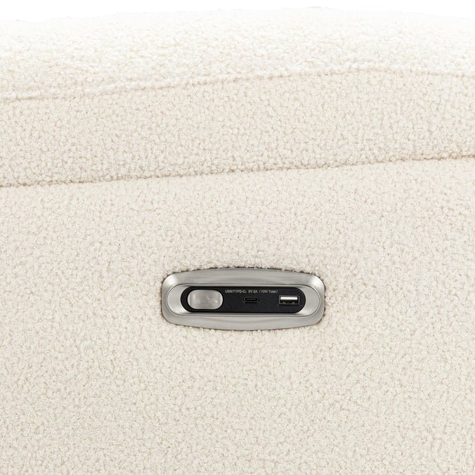 M24388CCB,DaVinci,Suzy Electronic Swivel Recliner in Cozy Cream Boucle