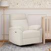 M24388CCB,DaVinci,Suzy Electronic Swivel Recliner in Cozy Cream Boucle