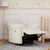 M24388CCB,DaVinci,Suzy Electronic Swivel Recliner in Cozy Cream Boucle