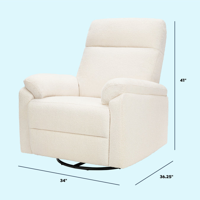 M24388CCB,DaVinci,Suzy Electronic Swivel Recliner in Cozy Cream Boucle