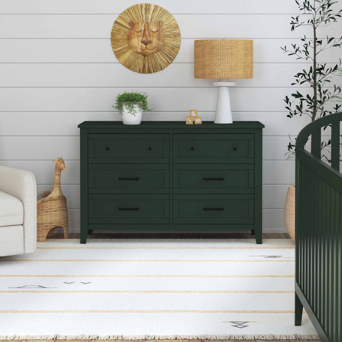 M24726FRGR,DaVinci,Beau 6-Drawer Dresser in Forest Green