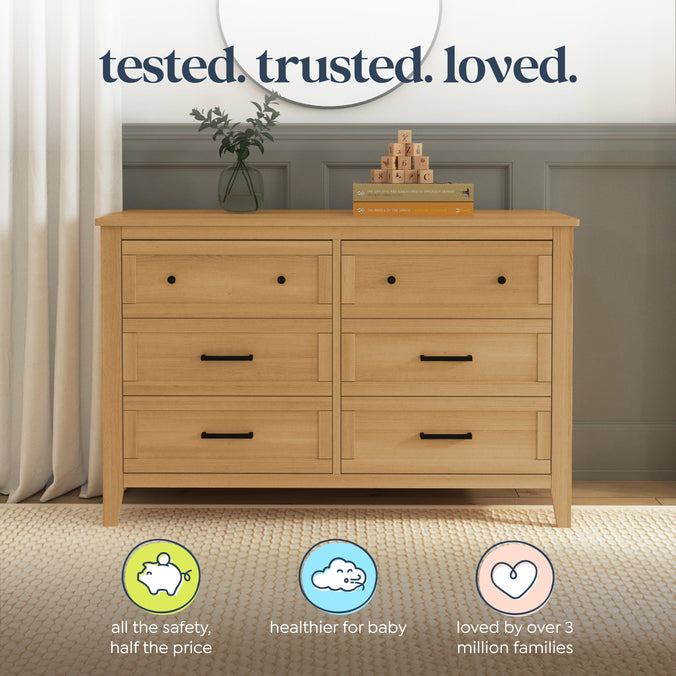 M24726HY,DaVinci,Beau 6-Drawer Dresser in Honey