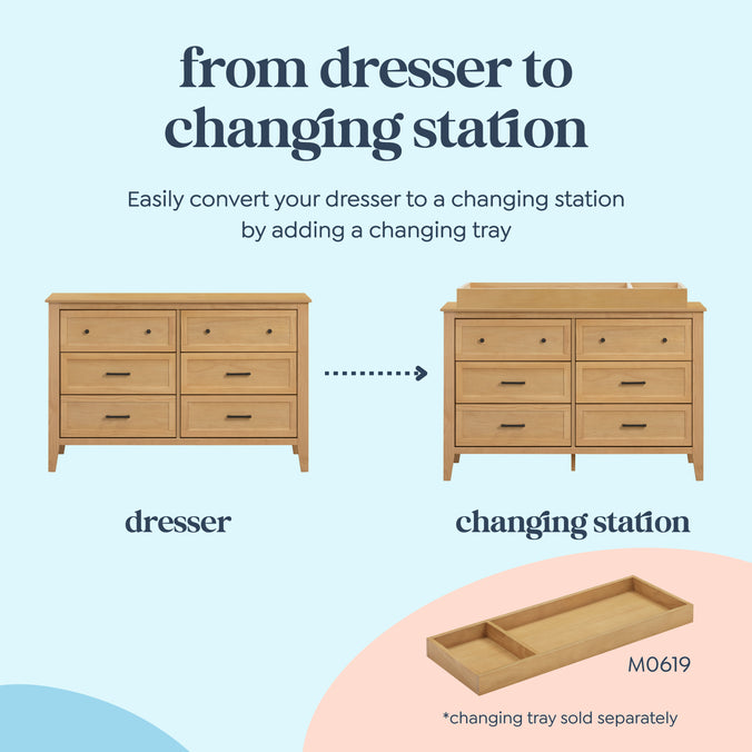 M24726HY,DaVinci,Beau 6-Drawer Dresser in Honey