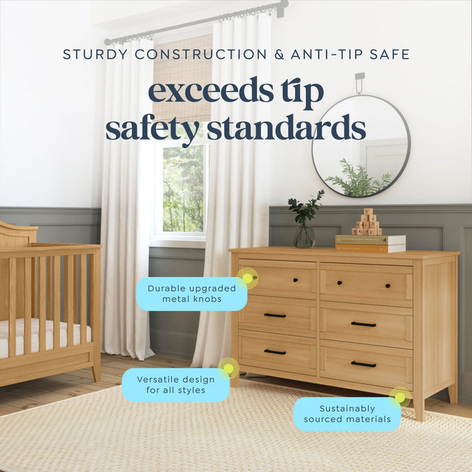 M24726HY,DaVinci,Beau 6-Drawer Dresser in Honey