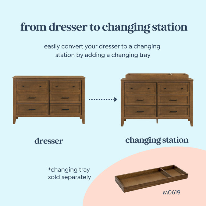 M24726L,DaVinci,Beau 6-Drawer Dresser in Walnut