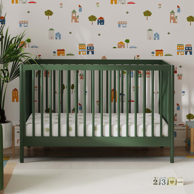 M25101FRGR,DaVinci,Birdie 3-in-1 Convertible Crib in Forest Green