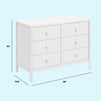 M25126W,DaVinci,Birdie 6-Drawer Dresser in White