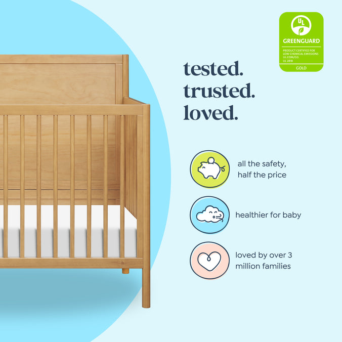 M25141HY,DaVinci,Birdie 4-in-1 Convertible Crib in Honey
