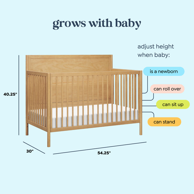 M25141HY,DaVinci,Birdie 4-in-1 Convertible Crib in Honey