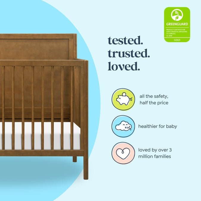 M25141L,DaVinci,Birdie 4-in-1 Convertible Crib in Walnut