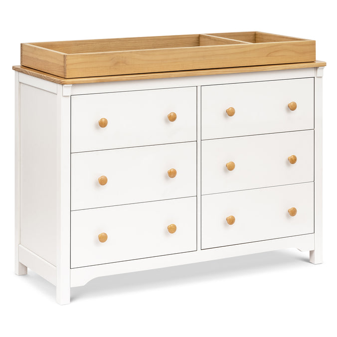 M27226RWHY,DaVinci,Shea 6-Drawer Dresser in Warm White and Honey