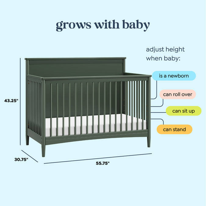 M27301FRGR,DaVinci,Frem 4-in-1 Convertible Crib in Forest Green