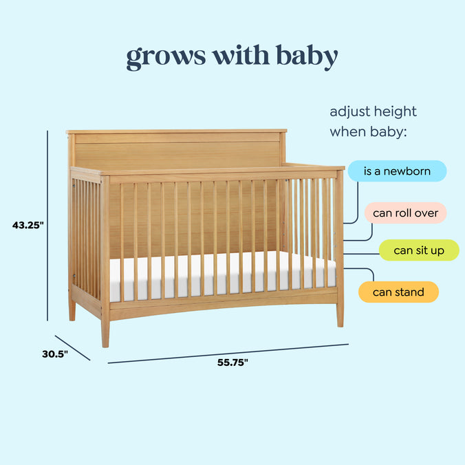 M27301HY,DaVinci,Frem 4-in-1 Convertible Crib in Honey