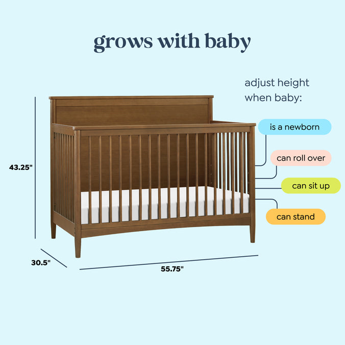 M27301L,DaVinci,Frem 4-in-1 Convertible Crib in Walnut