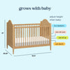 M27342HY,DaVinci,Frem 3-in-1 Convertible Crib in Honey