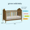 M27342L,DaVinci,Frem 3-in-1 Convertible Crib in Walnut