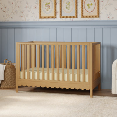 M27801HY,DaVinci,Sammy Scallop 4-in-1 Convertible Crib in Honey