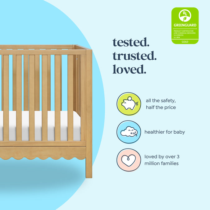 M27801HY,DaVinci,Sammy Scallop 4-in-1 Convertible Crib in Honey