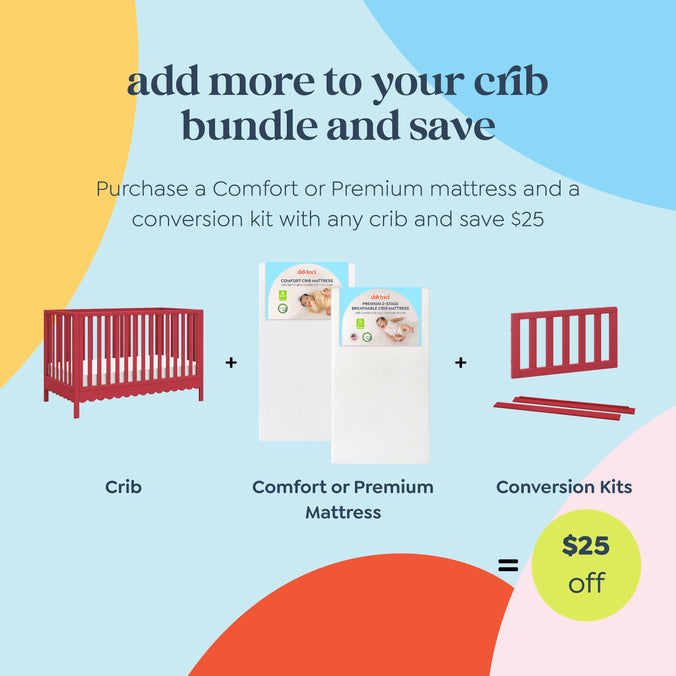 M27801TRD,DaVinci,Sammy Scallop 4-in-1 Convertible Crib in Strawberry Red