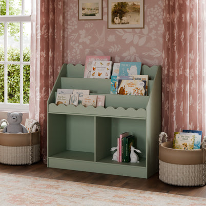M27811LS,DaVinci,Sammy Scallop Bookcase in Light Sage