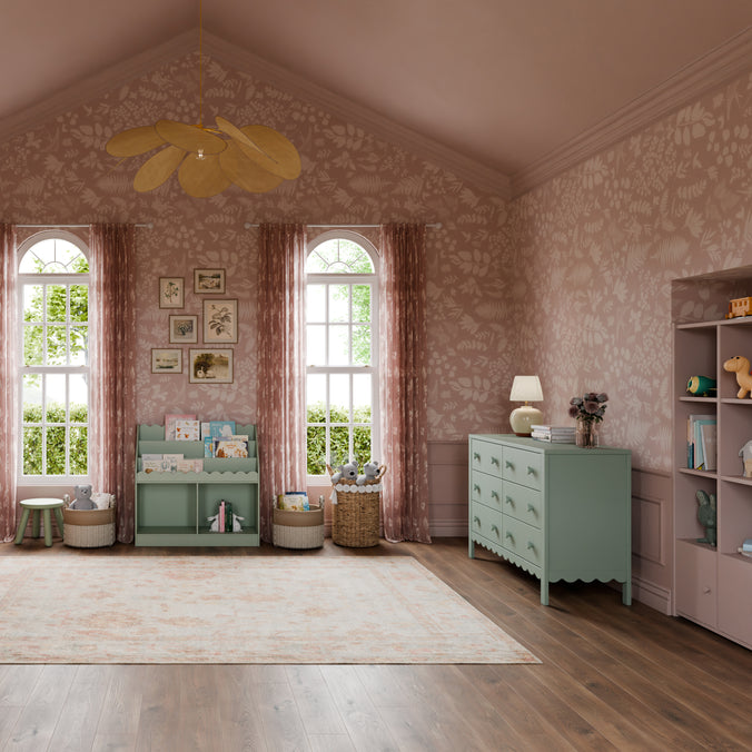M27811LS,DaVinci,Sammy Scallop Bookcase in Light Sage