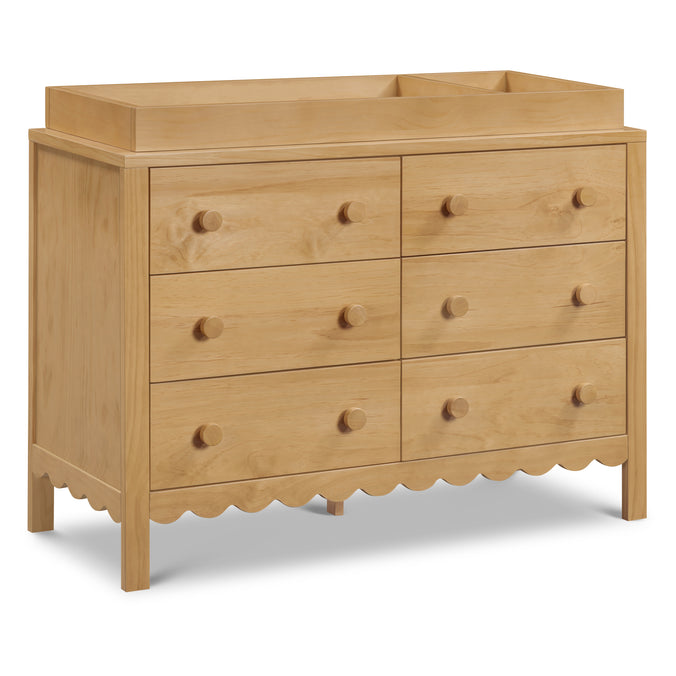 M27826HY,DaVinci,Sammy Scallop 6-Drawer Dresser in Honey