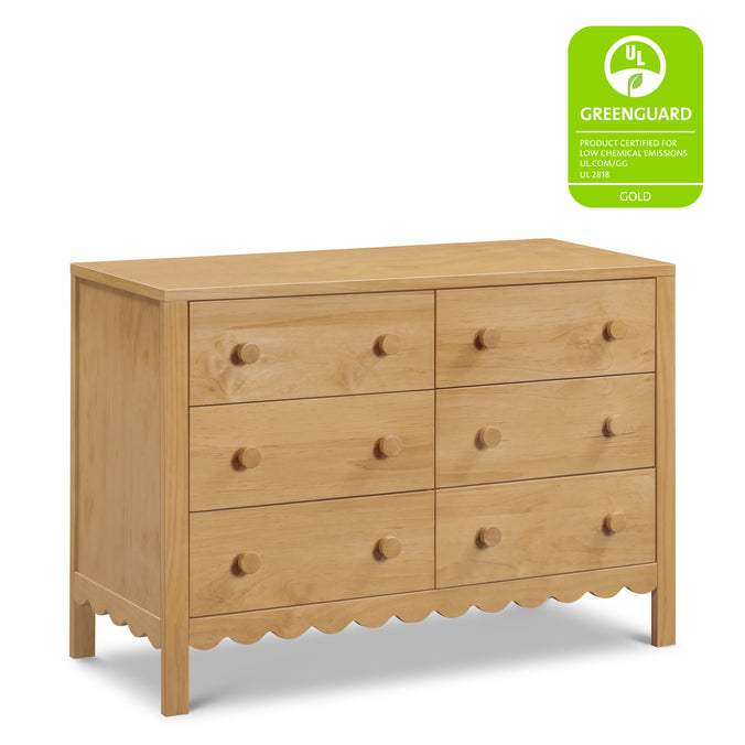 M27826HY,DaVinci,Sammy Scallop 6-Drawer Dresser in Honey