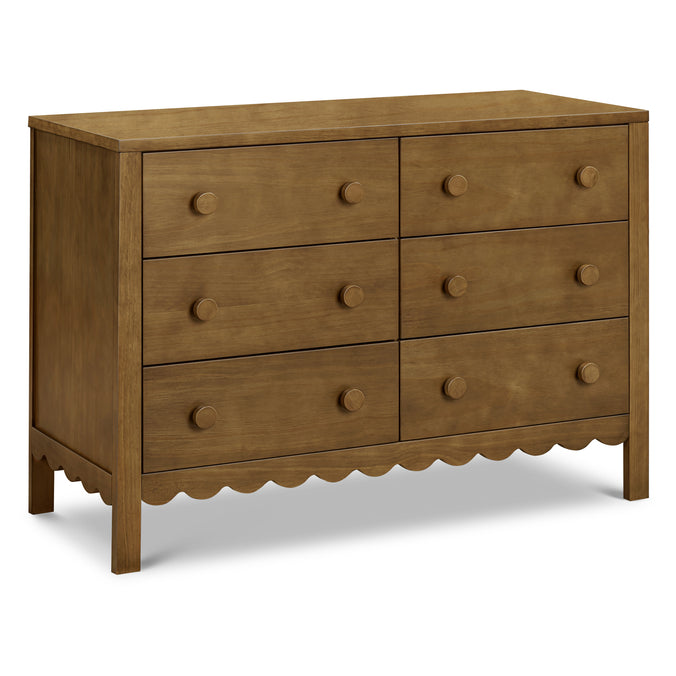 M27826L,DaVinci,Sammy Scallop 6-Drawer Dresser in Walnut