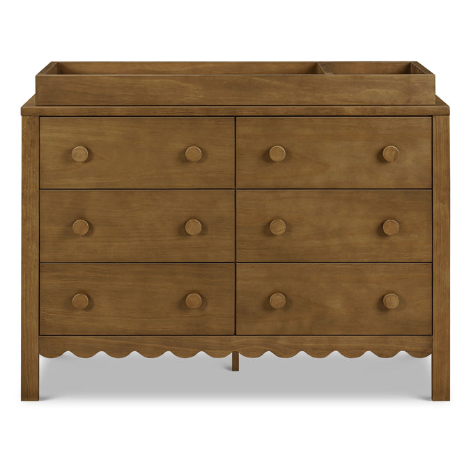 M27826L,DaVinci,Sammy Scallop 6-Drawer Dresser in Walnut