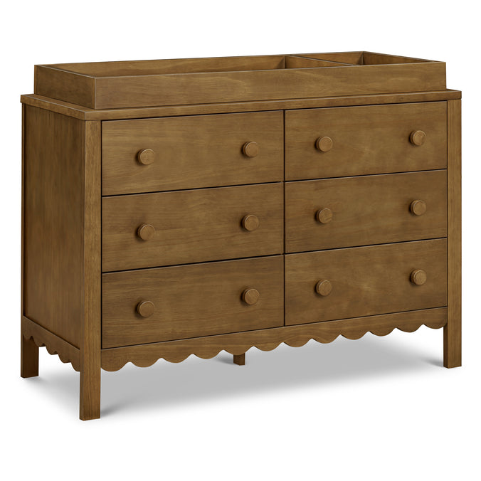 M27826L,DaVinci,Sammy Scallop 6-Drawer Dresser in Walnut