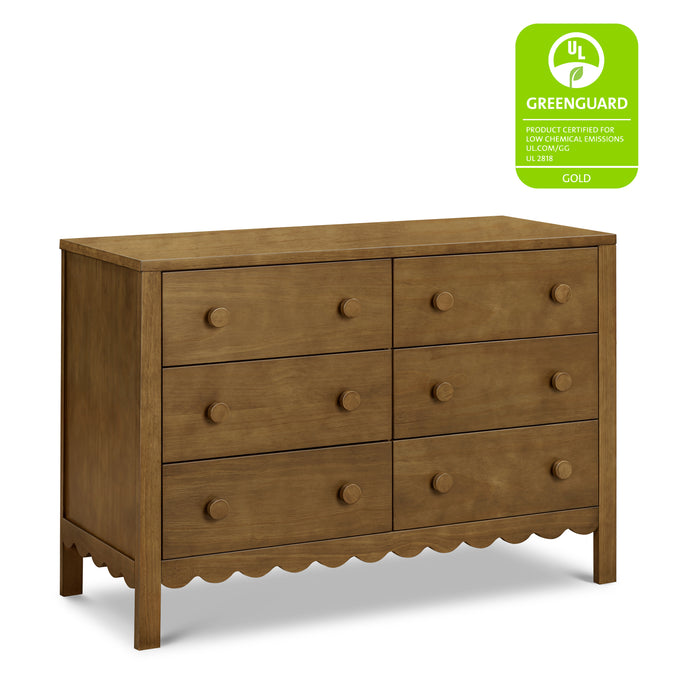M27826L,DaVinci,Sammy Scallop 6-Drawer Dresser in Walnut