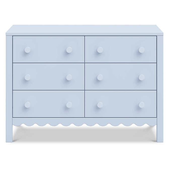 M27826PB,DaVinci,Sammy Scallop 6-Drawer Dresser in Powder Blue