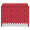 M27826TRD,DaVinci,Sammy Scallop 6-Drawer Dresser in Strawberry Red