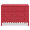 M27826TRD,DaVinci,Sammy Scallop 6-Drawer Dresser in Strawberry Red