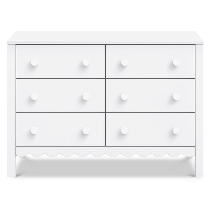 M27826W,DaVinci,Sammy Scallop 6-Drawer Dresser in White