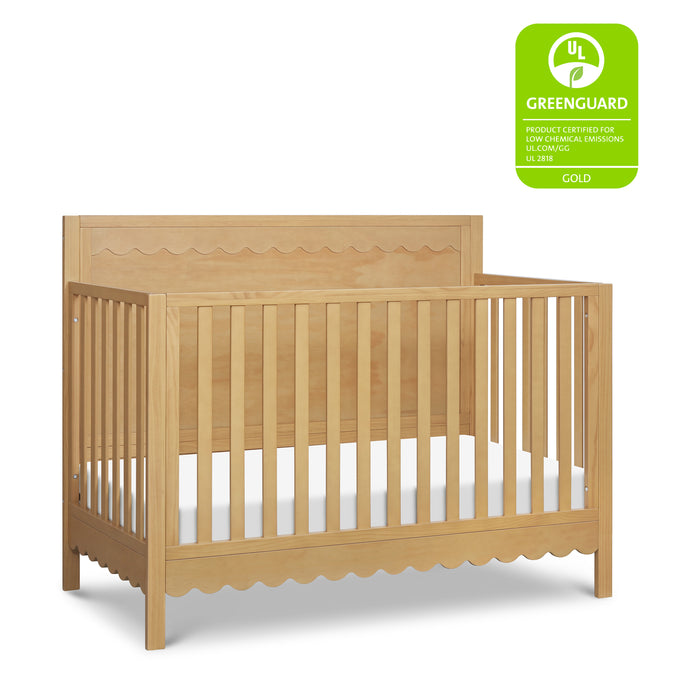 M27841HY,DaVinci,Sammy Scallop Cottage 4-in-1 Convertible Crib in Honey