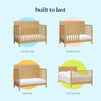 M27841HY,DaVinci,Sammy Scallop Cottage 4-in-1 Convertible Crib in Honey