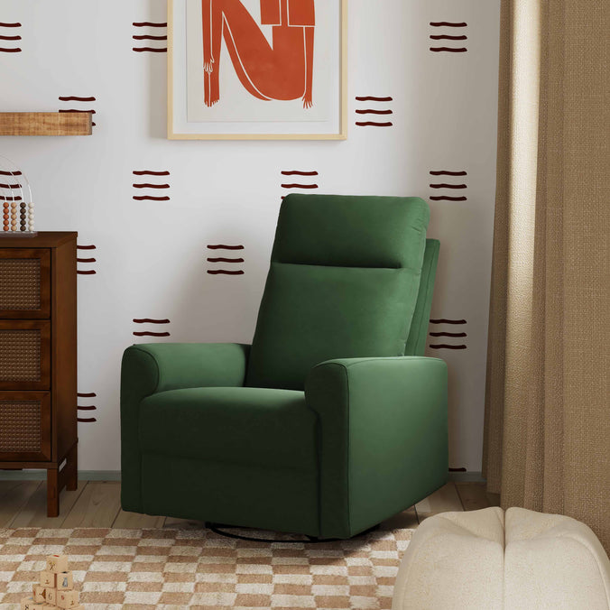 M29987PNG,DaVinci,Erin Recliner and Swivel Glider in Pine Green