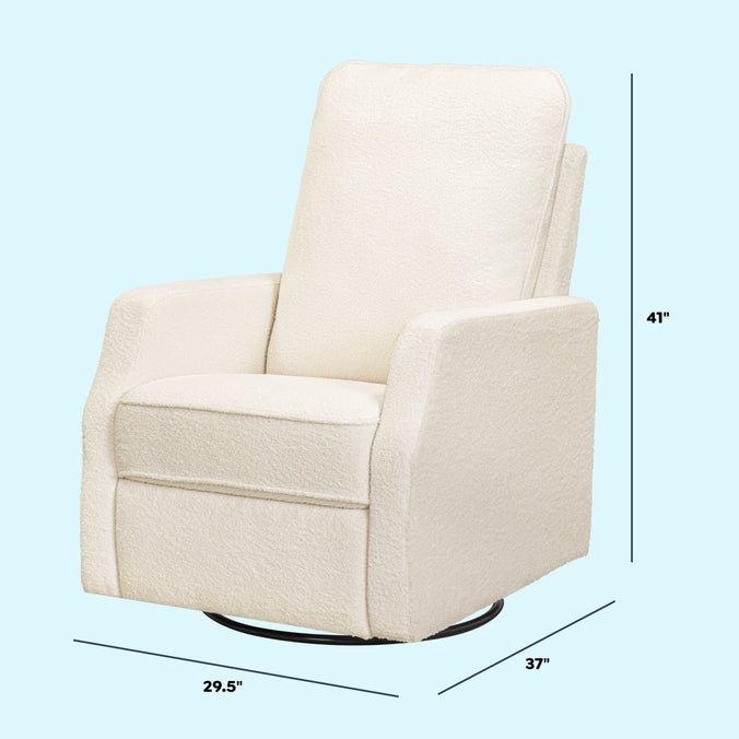 M33187CCB,DaVinci,Lucas Pillowback Swivel Recliner in Cozy Cream Boucle