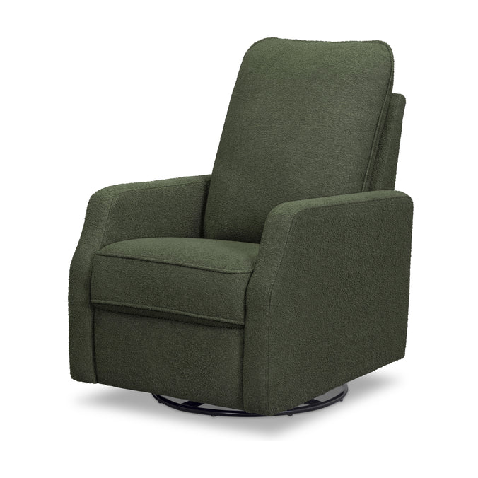 M33187COB,DaVinci,Lucas Pillowback Swivel Recliner in Cozy Olive Boucle
