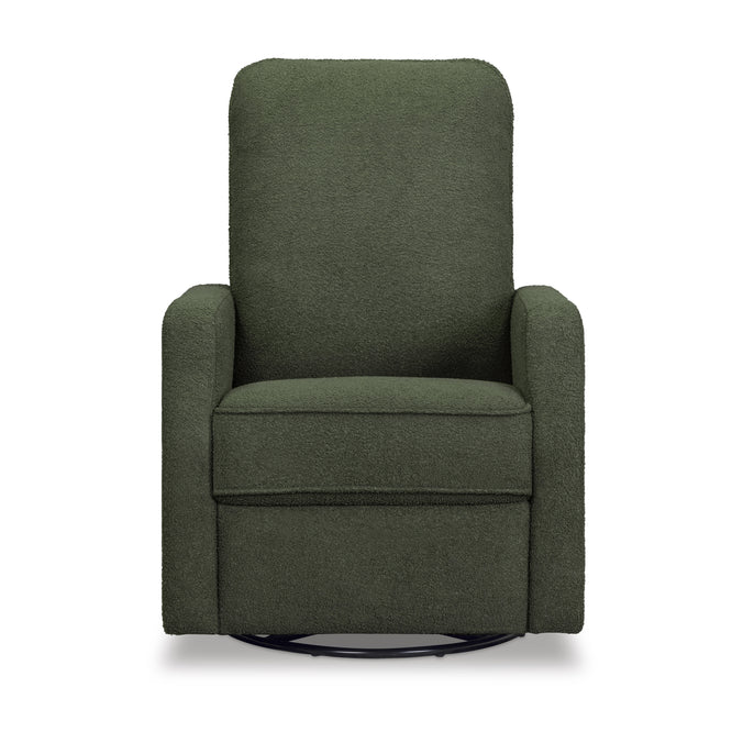 M33187COB,DaVinci,Lucas Pillowback Swivel Recliner in Cozy Olive Boucle