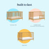M33201HY,DaVinci,Lainey Bobbins 3-in-1 Convertible Crib in Honey