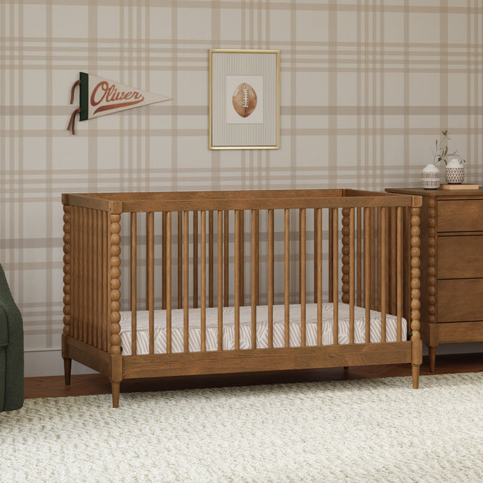 M33201L,DaVinci,Lainey Bobbins 3-in-1 Convertible Crib in Walnut